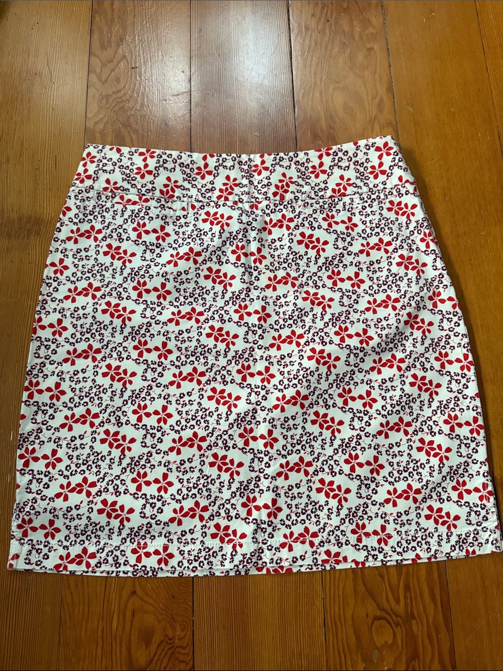 Vintage GAP White and Red Floral Skirt